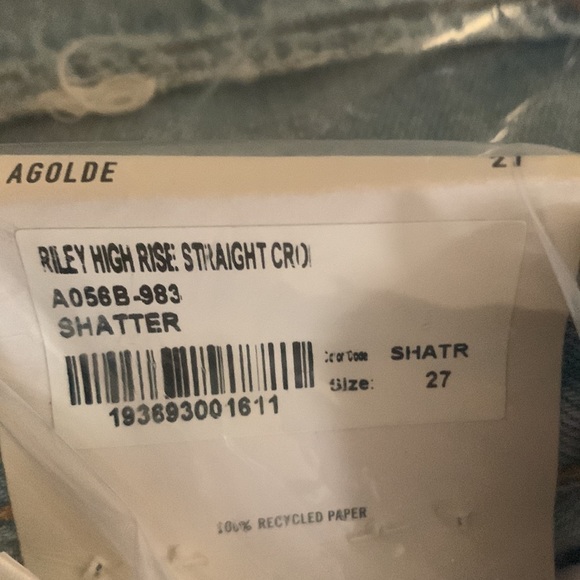 Agolde Riley High Rise Straight Crop in Shatter - Picture 8 of 8